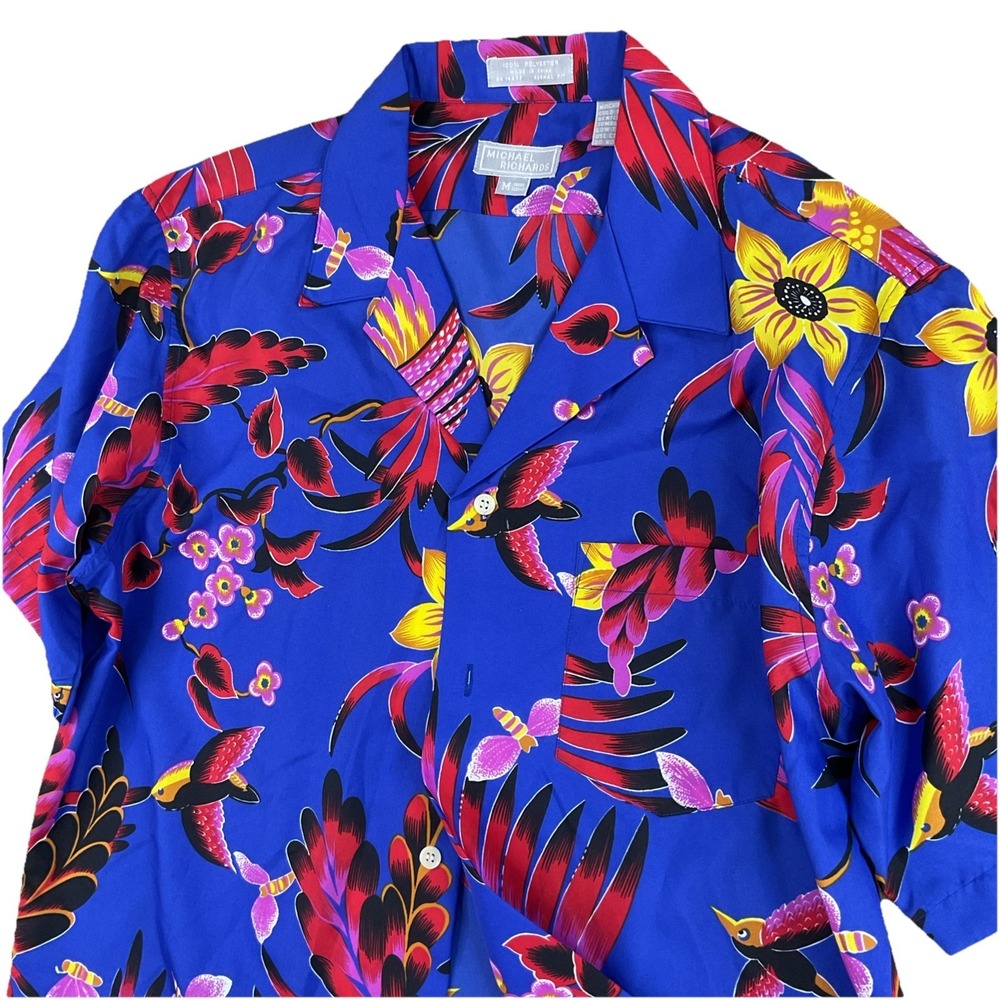 Vintage Michael Richard Shirt Sz M Hawaiian 1970s Kramer Seinfeld Up Floral